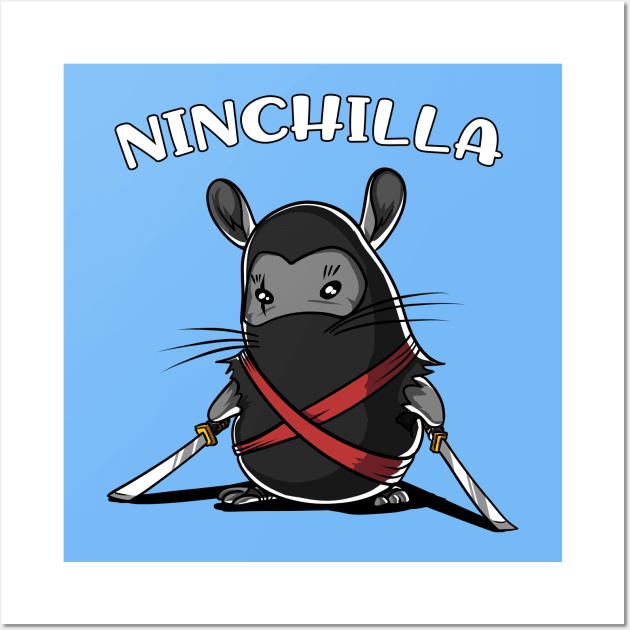 Ninchilla Chinchilla Ninja Wall Art by underheaven